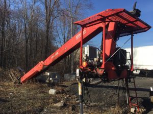 Knuckle Boom Crane (unmounted). used Fassi F360SE pallet fork loader crane. 7'240 lb. lifting capacity. 59' 2" standard reach. 32' 7" hydraulic extension. it has 420 degrees rotation arc. 34'439 lbs. ft. rotation torque and a 22' 6" outrigger spread.