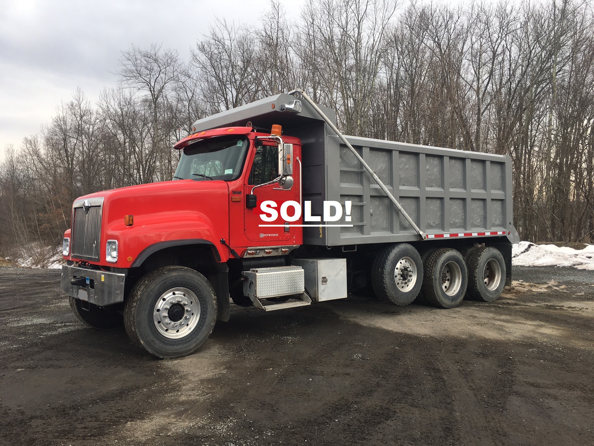 International Tri Axle Dump Truck. 2006 Paystar with 235368 miles. ISX Cummins 500 horsepower diesel engine with a three stage engine brake. 18 speed Eaton Fuller transmission with double locking rears. 20k lb. fronts, 20k lb. Steerable lift axle and 46k lb. rears with a 242 inch wheelbase and a empty weight of 29'000 lbs. 17.5 foot long by 5 foot high steel dump box sandblasted and repainted outside. Interior Eagle package design with power windows, power locks, cruise control, heated mirrors, heat/AC, AM/FM CD player and air ride drivers seat.