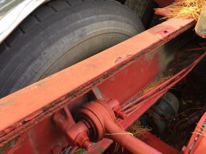 Double frame semi Mack truck.