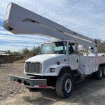 Freightliner FL80 Bucket Truck. The truck is a 2001 and is an 82' Altec unit. The upper boom has a 7' telescopic extension. It's equipped with a two man bucket and material handler winch. There are upper and lower controls with 4 outriggers to stabilize the unit. The truck chassi and body are super clean. All tires are in excellent condition with deep tire tread. The trucks powered by a Caterpillar 3126 diesel engine. the transmission is a Allison automatic. The truck is also equipped with selectable on demand four wheel drive (6x6) with differential locks. The mileage is low at only 16,555 miles and the unit has been fleet maintained. The boom has been certified by American Aerial in Amsterdam NY. The entire unit is needing nothing and completely work ready.  Backed by all maintenance, repair and upgrade documents.