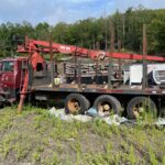 For Sale: 97 Ford L9000 Tri-Axle Log Truck. with a Serco 8000 Loader and Prentice grapple.