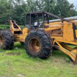 John Deere 640D Log Skidder: 1987 JD 640d cable log skidder with a John Deere 6-414t engine re-sleeved in the early 2000s. It has 28,632 total hours on the machine. The transmission is a power shift with 8 forward and 4 reverse gears. It has articulated frame steering. The foot brake is a week and may need attention. The hand brake works fine. The John Deere 640d logging skidder is chained up! It has an operating weight of 20,180 lbs, a wheelbase of 113 inches, and a 19.2-inch clearance.