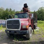 For Sale: 97 Ford L9000 Tri-Axle Log Truck. with a Serco 8000 Loader and Prentice grapple.