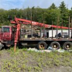 For Sale: 97 Ford L9000 Tri-Axle Log Truck. with a Serco 8000 Loader and Prentice grapple.