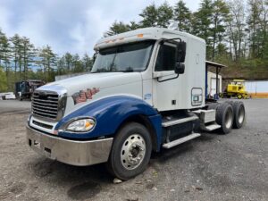 2005 Freightliner Columbia Semi Truck. This truck has a DD14 Detroit Diesel Series 600 engine with broken teeth on the timing gear. It will need a new timing gear and an upper-end rebuild.  It is equipped with an Eaton Fuller 10-speed transmission. Other features include aluminum bud wheels, Tires that are about 80%, New brakes, an engine brake, cruise control, air-ride driver's seat, and heated mirrors.