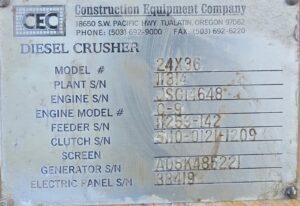 Used Roadrunner 24 x 36 jaw crusher for sale. Turn key portable rock stone processing plant for sale.