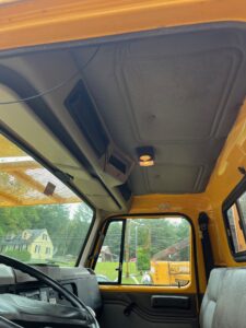 For sale, 2000 International 4900 forestry bucket truck.