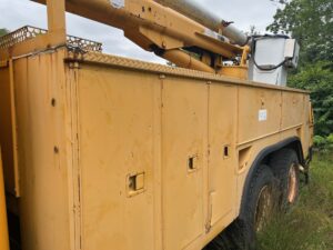 For sale, 2000 International 4900 forestry bucket truck.