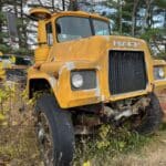 Mack r model truck cab for sale. The truck has a 237 maxidine engine and a 6 speed transmission.