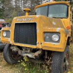 Mack r model truck cab for sale. The truck has a 237 maxidine engine and a 6 speed transmission.
