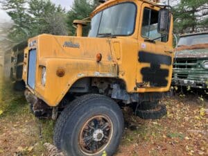 Mack R model cab, engine, and transmission for sale.
