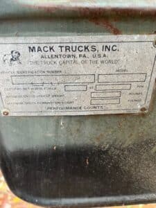 Mack R model cab, engine, and transmission for sale.