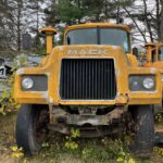 Mack r model truck cab for sale. The truck has a 237 maxidine engine and a 6 speed transmission.