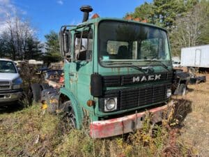 Used Mack Renault cab & chassis truck with a 6 cylinder turbo Mack diesel engine and a 5 speed transmission for sale.