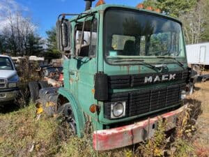 Used Mack Renault cab & chassis truck with a 6 cylinder turbo Mack diesel engine and a 5 speed transmission for sale.