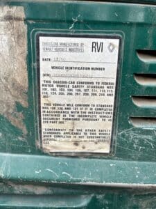 Used 1990 Mack Renault 6 cylinder flatbed work delivery truck for sale.