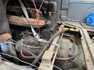 1973 Mack cab, motor, and 6 speed transmission for sale.