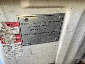 1983 Mack renault cab & chassis with Henderson dump lift for sale near me.