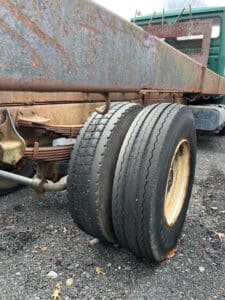 Used 1990 Mack Renault 6 cylinder flatbed work delivery truck for sale.