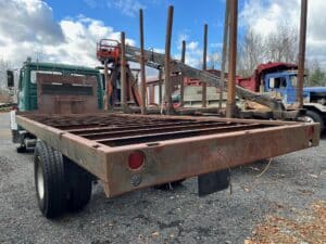 Mack renault steel bed flatbed truck for sale.