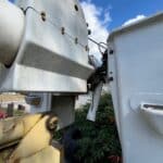 International bucket truck. 167,600 miles. 50-foot boom. Automatic transmission. For sale.