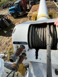 1993 International 4700 bucket truck for sale.